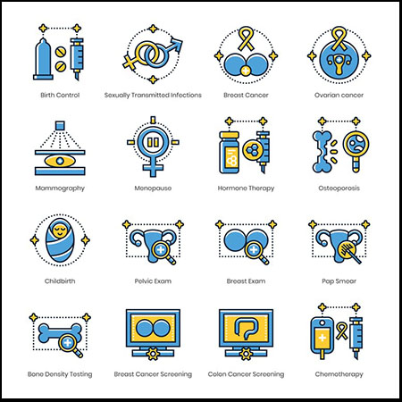 85个男女身体检查健康蚂蚁素材网矢量图标精选
