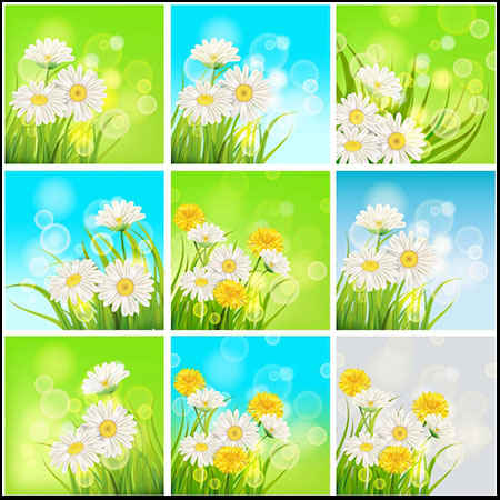 9款春季夏季小花蚂蚁素材网矢量背景精选