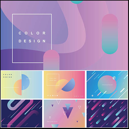 30款现代潮流几何渐变横幅海报AI蚂蚁素材网矢量背景精选素材