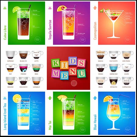 适用于咖啡店饮料店和酒吧的信息图表蚂蚁素材网矢量素材精选