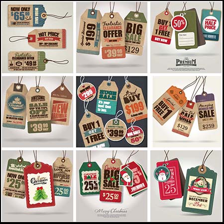 10套衣服促销打折吊牌蚂蚁素材网矢量素材精选