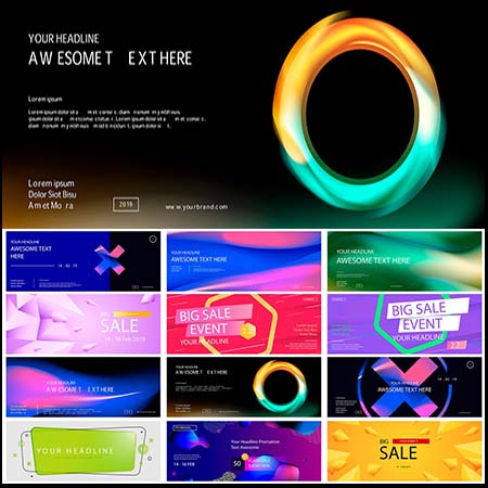 艺术科技感网页促销banner海报背景AI蚂蚁素材网矢量模板精选