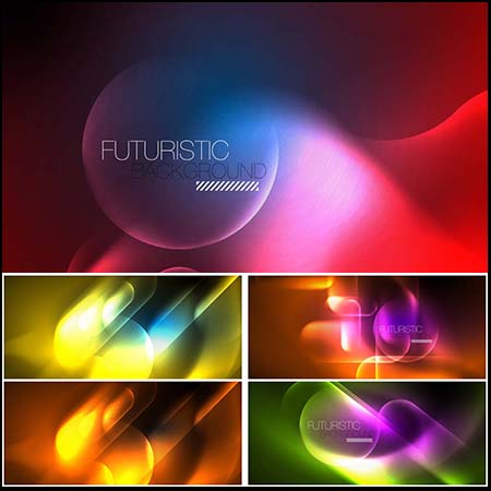 7款炫彩抽象渐变发光蚂蚁素材网矢量背景精选