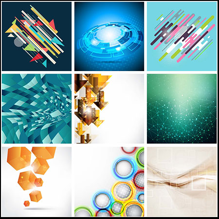 90款多边形科技星空风格蚂蚁素材网矢量背景精选