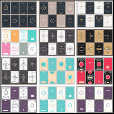 25套欧式复古花纹邀请函请柬蚂蚁素材网矢量素材精选