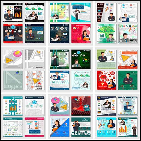 60款企业信息报表数据海报传单蚂蚁素材网矢量素材精选