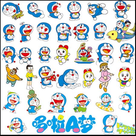 6套哆啦A梦可爱卡通PNG免抠图+AI蚂蚁素材网矢量素材精选