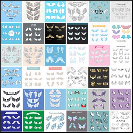 126套天使卡通翅膀蚂蚁素材网矢量素材精选