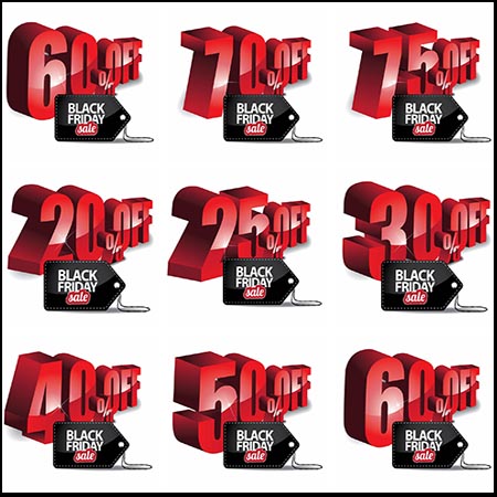 3D立体商场打折促销百分比数字蚂蚁素材网矢量模板精选