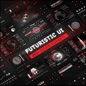 200款未来派UI设计元素HDR形状AI蚂蚁素材网矢量素材精选