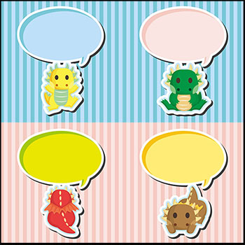 可爱小恐龙标签蚂蚁素材网矢量背景精选素材