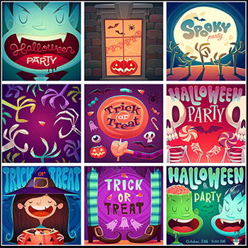 28款万圣节海报和万圣节蚂蚁素材网矢量插图精选