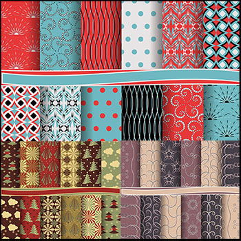 7套圣诞节风格无缝背景蚂蚁素材网矢量素材精选