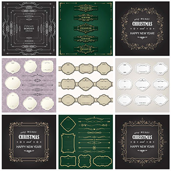 25套圣诞节欧式复古边框框架蚂蚁素材网矢量素材精选