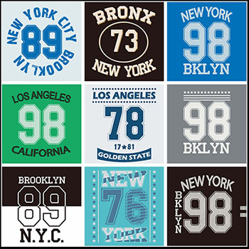 12款数字T恤图案蚂蚁素材网矢量素材精选