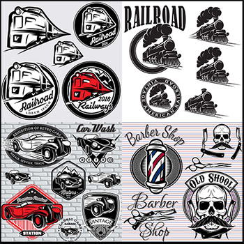 20套不同风格的矢量徽章素材