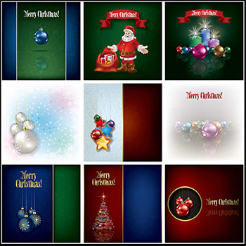 48款圣诞节卡片贺卡圣诞树圣诞球蚂蚁素材网矢量背景精选