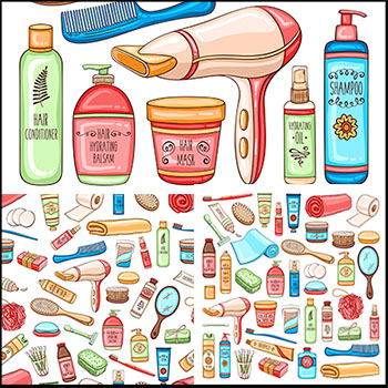 浴室卫生间用品蚂蚁素材网矢量背景精选