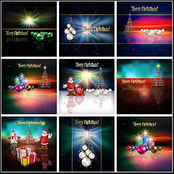 48款圣诞节圣诞老人圣诞球和圣诞树雪人矢量卡片背景素材