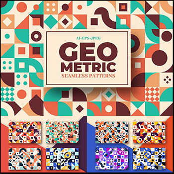 8款抽象几何图案蚂蚁素材网矢量背景精选