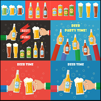 12款啤酒时间啤酒插图蚂蚁素材网矢量背景精选素材