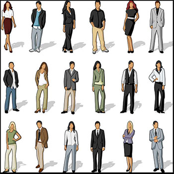 11套商务办公人物蚂蚁素材网矢量插图精选