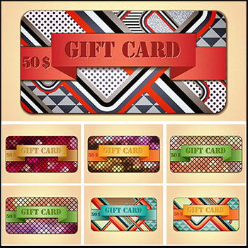 12款彩色礼品卡代金券蚂蚁素材网矢量素材精选