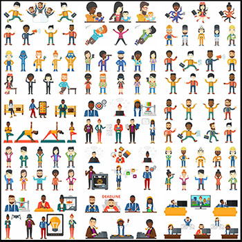 26套卡通商务小人物蚂蚁素材网矢量素材精选