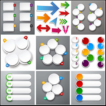 25套对话框便签箭头贴签蚂蚁素材网矢量素材精选