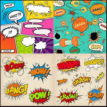 漫画风格对话框劲爆爆炸对话框蚂蚁素材网矢量背景精选素材