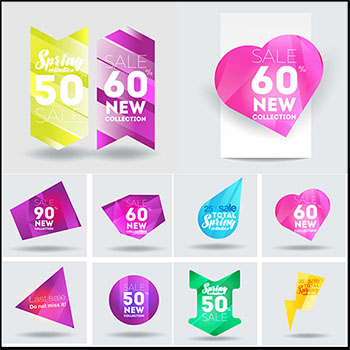 12款商场促销打折横幅蚂蚁素材网矢量插图精选