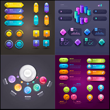 商业信息图表标签蚂蚁素材网矢量插图精选