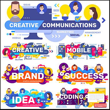 10款商业元素横幅蚂蚁素材网矢量插图精选插画