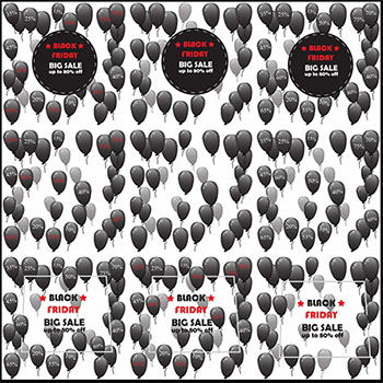 17款黑色气球黑色星期五气球背景和横幅蚂蚁素材网矢量素材精选