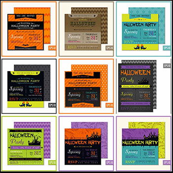 21款万圣节派对卡片传单蚂蚁素材网矢量素材精选