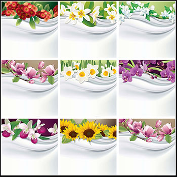 花卉丝织物蚂蚁素材网矢量背景精选