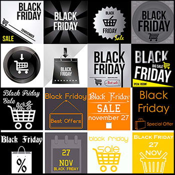 黑色星期五商场商城打折促销蚂蚁素材网矢量图标精选