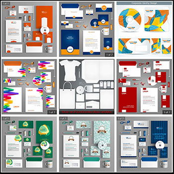 信封光碟笔记本封面等矢量样机模型