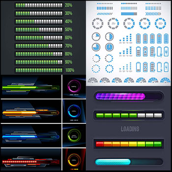 9套进度条蚂蚁素材网矢量素材精选