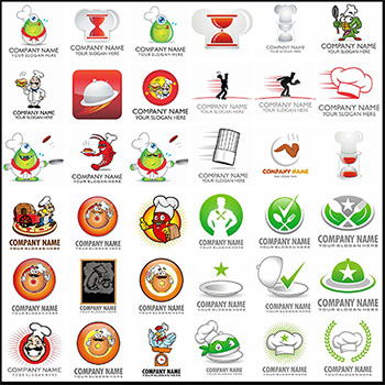 餐厅外卖可爱厨师造型LOGO蚂蚁素材网矢量图标精选