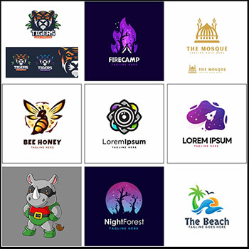 11款动物夏季旅游等LOGO标志素材