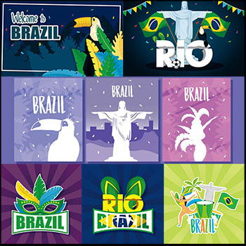 巴西嘉年华高级插图矢量海报素材