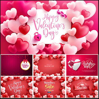 15款情人节婚庆公司横幅促销打折海报背景