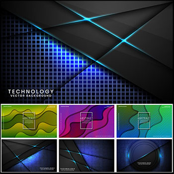 科技黑背景光效装饰矢量抽象背景