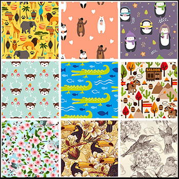 98款手绘儿童卡通可爱动物无缝蚂蚁素材网矢量背景精选