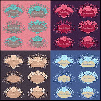 10套欧式复古花卉边框框架装饰蚂蚁素材网矢量素材精选