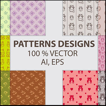 可爱动物图案无缝蚂蚁素材网矢量背景精选