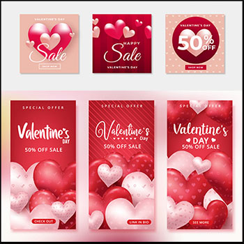 10款情人节促销横幅情侣餐厅爱情主题餐厅点菜单蚂蚁素材网矢量素材精选