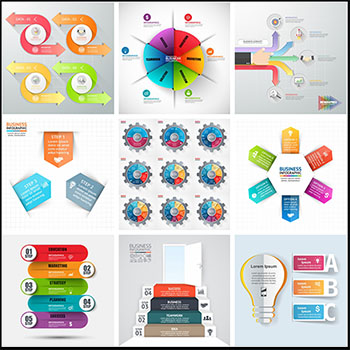 23款不同形状的信息图表蚂蚁素材网矢量插图精选