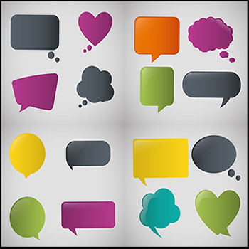 几何形状气泡对话框蚂蚁素材网矢量插图精选